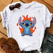 Load image into Gallery viewer, Women&#39;s Fashion T-Shirt Lilo Stitch Harajuku Kawaii Tshirts Lovely Cartoon Female Printed Casual T Shirt Cute  Casual Tops