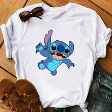Load image into Gallery viewer, Women&#39;s Fashion T-Shirt Lilo Stitch Harajuku Kawaii Tshirts Lovely Cartoon Female Printed Casual T Shirt Cute  Casual Tops