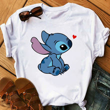 Load image into Gallery viewer, Women&#39;s Fashion T-Shirt Lilo Stitch Harajuku Kawaii Tshirts Lovely Cartoon Female Printed Casual T Shirt Cute  Casual Tops