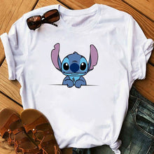 Load image into Gallery viewer, Women&#39;s Fashion T-Shirt Lilo Stitch Harajuku Kawaii Tshirts Lovely Cartoon Female Printed Casual T Shirt Cute  Casual Tops