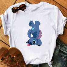 Load image into Gallery viewer, Women&#39;s Fashion T-Shirt Lilo Stitch Harajuku Kawaii Tshirts Lovely Cartoon Female Printed Casual T Shirt Cute  Casual Tops