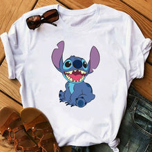 Load image into Gallery viewer, Women&#39;s Fashion T-Shirt Lilo Stitch Harajuku Kawaii Tshirts Lovely Cartoon Female Printed Casual T Shirt Cute  Casual Tops