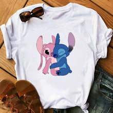Load image into Gallery viewer, Women&#39;s Fashion T-Shirt Lilo Stitch Harajuku Kawaii Tshirts Lovely Cartoon Female Printed Casual T Shirt Cute  Casual Tops