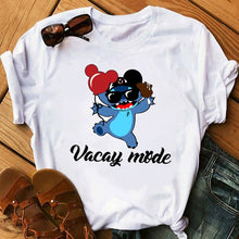 Load image into Gallery viewer, Women&#39;s Fashion T-Shirt Lilo Stitch Harajuku Kawaii Tshirts Lovely Cartoon Female Printed Casual T Shirt Cute  Casual Tops
