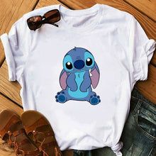 Load image into Gallery viewer, Women&#39;s Fashion T-Shirt Lilo Stitch Harajuku Kawaii Tshirts Lovely Cartoon Female Printed Casual T Shirt Cute  Casual Tops
