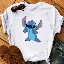 Load image into Gallery viewer, Women&#39;s Fashion T-Shirt Lilo Stitch Harajuku Kawaii Tshirts Lovely Cartoon Female Printed Casual T Shirt Cute  Casual Tops