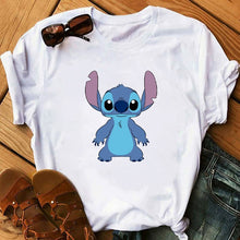Load image into Gallery viewer, Women&#39;s Fashion T-Shirt Lilo Stitch Harajuku Kawaii Tshirts Lovely Cartoon Female Printed Casual T Shirt Cute  Casual Tops
