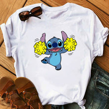 Load image into Gallery viewer, Women&#39;s Fashion T-Shirt Lilo Stitch Harajuku Kawaii Tshirts Lovely Cartoon Female Printed Casual T Shirt Cute  Casual Tops