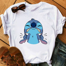 Load image into Gallery viewer, Women&#39;s Fashion T-Shirt Lilo Stitch Harajuku Kawaii Tshirts Lovely Cartoon Female Printed Casual T Shirt Cute  Casual Tops