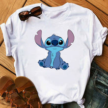 Load image into Gallery viewer, Women&#39;s Fashion T-Shirt Lilo Stitch Harajuku Kawaii Tshirts Lovely Cartoon Female Printed Casual T Shirt Cute  Casual Tops