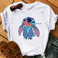 Load image into Gallery viewer, Women&#39;s Fashion T-Shirt Lilo Stitch Harajuku Kawaii Tshirts Lovely Cartoon Female Printed Casual T Shirt Cute  Casual Tops