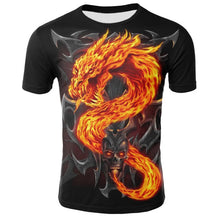 Load image into Gallery viewer, Mens T Shirt Summer Casual O-Neck Short Sleeve Tops Tees Cool Dragons Print T-shirt Streetwear Funny Male Clothing