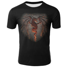Load image into Gallery viewer, Mens T Shirt Summer Casual O-Neck Short Sleeve Tops Tees Cool Dragons Print T-shirt Streetwear Funny Male Clothing