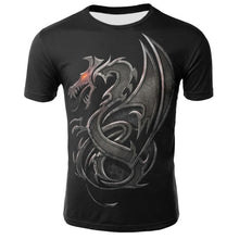 Load image into Gallery viewer, Mens T Shirt Summer Casual O-Neck Short Sleeve Tops Tees Cool Dragons Print T-shirt Streetwear Funny Male Clothing