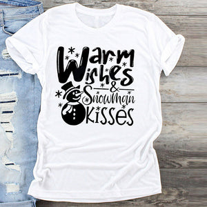 Fashion Women T-Shirt  Warm Wishes New Year Merry Tee Shirt Christmas Tumblr Graphic T Shirt Female Tees Camisa Print T-shirts