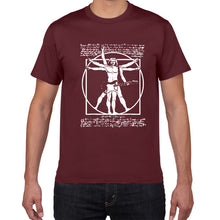 Load image into Gallery viewer, Da Vinci guitar funny T-Shirt men Vitruvian Man rock band Vintage Graphic Music Novelty streetwear t shirt men homme men clothes
