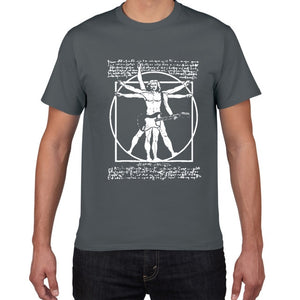 Da Vinci guitar funny T-Shirt men Vitruvian Man rock band Vintage Graphic Music Novelty streetwear t shirt men homme men clothes