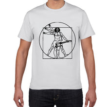 Load image into Gallery viewer, Da Vinci guitar funny T-Shirt men Vitruvian Man rock band Vintage Graphic Music Novelty streetwear t shirt men homme men clothes