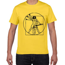 Load image into Gallery viewer, Da Vinci guitar funny T-Shirt men Vitruvian Man rock band Vintage Graphic Music Novelty streetwear t shirt men homme men clothes