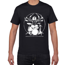 Load image into Gallery viewer, Da Vinci guitar funny T-Shirt men Vitruvian Man rock band Vintage Graphic Music Novelty streetwear t shirt men homme men clothes