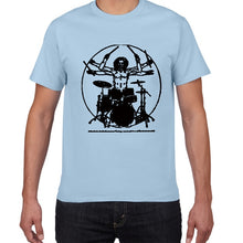 Load image into Gallery viewer, Da Vinci guitar funny T-Shirt men Vitruvian Man rock band Vintage Graphic Music Novelty streetwear t shirt men homme men clothes