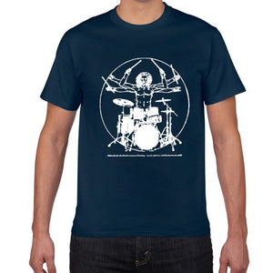 Da Vinci guitar funny T-Shirt men Vitruvian Man rock band Vintage Graphic Music Novelty streetwear t shirt men homme men clothes