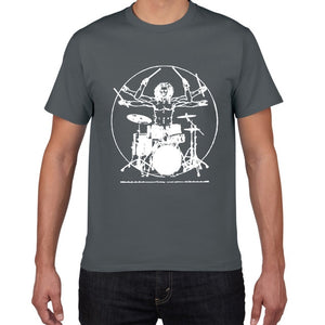Da Vinci guitar funny T-Shirt men Vitruvian Man rock band Vintage Graphic Music Novelty streetwear t shirt men homme men clothes