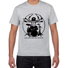 Load image into Gallery viewer, Da Vinci guitar funny T-Shirt men Vitruvian Man rock band Vintage Graphic Music Novelty streetwear t shirt men homme men clothes