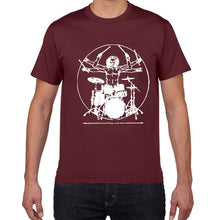 Load image into Gallery viewer, Da Vinci guitar funny T-Shirt men Vitruvian Man rock band Vintage Graphic Music Novelty streetwear t shirt men homme men clothes